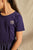 Balthasar t-shirt in violetblau mit Muschel Stickerei für Kinder