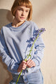 Tommy sweater in Lavendelblau mit dem Birnen Print für Frauen
