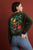 Paula Sweater in olivgrün mit PEACE LOVE Print für Frauen