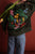 Paula Sweater in olivgrün mit PEACE LOVE Stickerei für Kinder