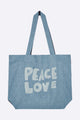 Peace Love Tasche aus Denim