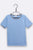 Balthasar t-shirt in lavendelblau mit gestreifter Paspel für Kinder