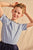 Balthasar t-shirt in lavendelblau mit gestreifter Paspel für Kinder