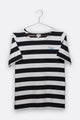 Balthasar T-shirt in schwarz/weiss gestreift mit kleiner CIAO Stickerei für Frauen