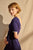 Enea Kleid in violetblau mit weisser Paspel für Frauen
