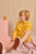 Lenzi Hoody in senfgelb mit kleiner Brombeer Stickerei für Kinder