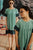 Romy Kleid in Smaragd grünem und navy Tencel für Kinder
