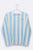 Timmy longsleeve in hellblau/weiss gestreift mit Croissant Stickerei für Frauen