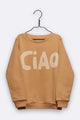 Tommy sweater in Sand farben mit dem CIAO Print für Kinder